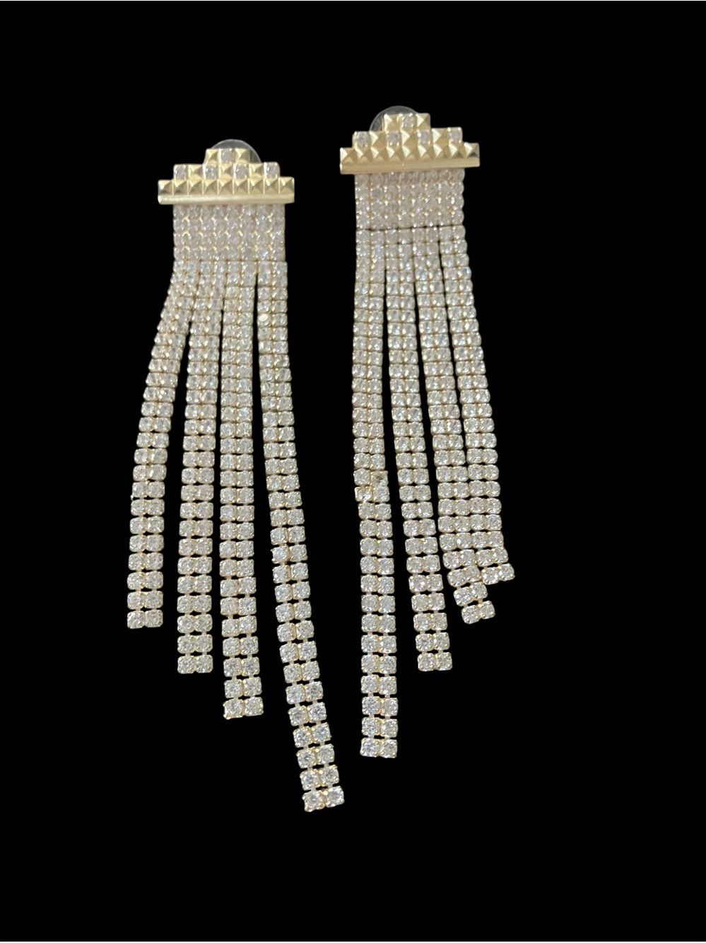 Kendra Scott Vienna Pave Bling Statement Crystal Fringe Earrings in Gold